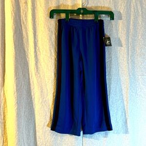 Boys 4/5 athletic pants in royal blue and black